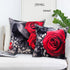 Flower Throw Pillow Covers Black Red Rose Decorative Square Pillowcases 18x18 Set of 2 for Sofa Bedroom Living Room Decor Gift (Black Red)...