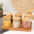 Houseables Glass Spice Jars, Storage Containers, Airtight Bamboo Lid, 12 Pack, 6 oz, Food Canister Sets For Kitchen Counter, Jar, Lids, Flour, Bro...