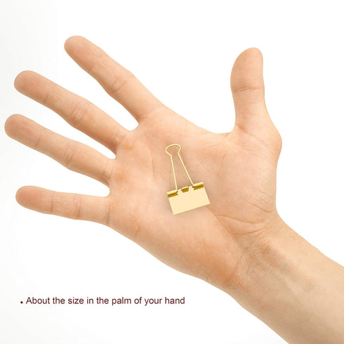 Binder Clips Small Metal Clamp - 3/4 in (0.75 inch) (Gold, 40 - Count)...