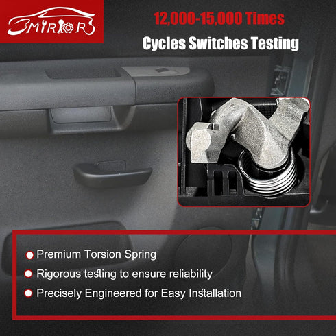 3mirrors Interior Door Handle Kit Front Left Driver Side Compatible with 2007-2014 Chevy Silverado Suburban Tahoe GMC Sierra Yukon Escalade ESV EX...