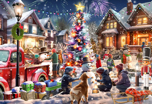 Vermont Christmas Company – Frosty Face-Off 100 Piece Jigsaw Puzzle - Large Interlocking Pieces Perfect for Kids & Adults Alike - 19" x 13"...