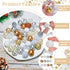 50Pcs Chunky Bubblegum Beads 20mm Silver Gold Gumball Rhinestone Beads with 48pcs Tiny Round Spacers, Extender Chains, Beading Wire for Crafts Jew...