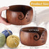 Udefineit Wooden Yarn Bowl Holder for Crocheting, 6.3x3.3" Craft Knitting Bowl with Holes, Handmade Wood Yarn Storage Bowl, Yarn Holder Dispenser ...