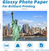 Uinkit 37lb Thin Flyer Paper Glossy 8.5x11 Inkjet 100 Sheets Single Side DIY Chip Bag 135gsm Photos Picture for Inkjet Printer with Dye Ink Printe...