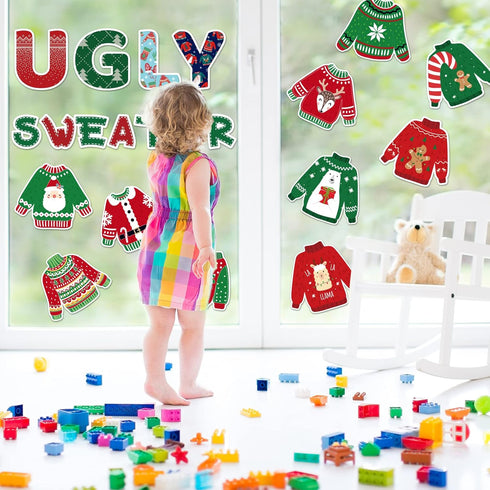 Christmas Cutouts Xmas Ugly Sweater Classroom Bulletin Board Decorations Merry Christmas Party Supplies for Toddler Kids Students Classroom Decors...