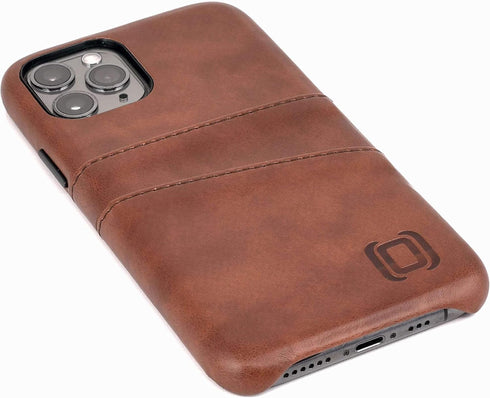 Dockem Wallet Case for iPhone 11 Pro: Built-in Metal Plate for Magnetic Mounting & 2 Credit Card Holder Slots (5.8" Exec M2, Synthetic Leather, Br...