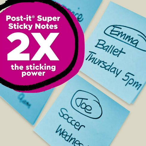 Post-it 100% Recycled Paper Super Sticky Notes, 2X The Sticking Power, 3x3 in, 12 Pads, 70 Sheets/Pad, Oasis Collection (654R-12SST)...