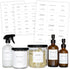 Clean-Modern White Bathroom Labels, Laundry Labels & Cleaning Labels by Paper & Pear - Waterproof Labels for Bottles - 2.6” Square Bathroom Labels...
