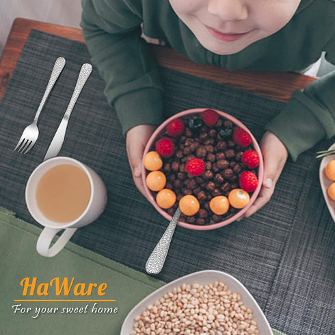 9-Piece Stainless Steel Kids Spoons, HaWare Toddler Flatware, Kids Silverware Preschooler Utensils, Baby Spoons for Self Feeding, Mini Cutlery Set...