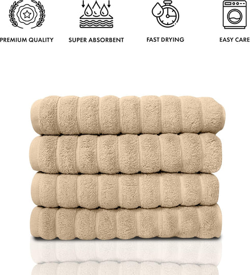Classic Turkish Towels CTT Luxury Hand Towels for Bathroom Set of 4, 100% Turkish Cotton, Quick Dry & Comfy Towels for Hotel & Spa, Highly Absorbe...