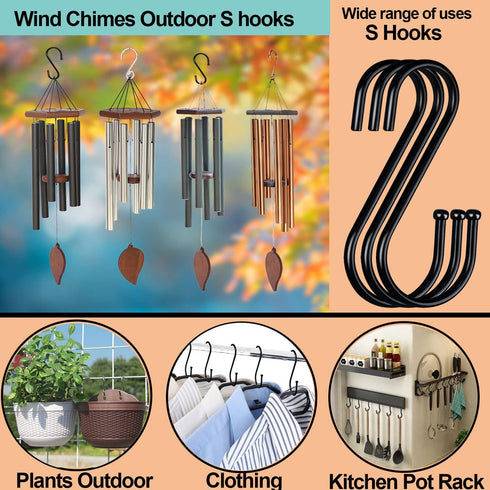 30 Pack Heavy Duty S Hooks - Black Metal S Shaped Hooks for Hanging Plants, Jeans, Jewelry, Purse, Pot, Pan, Cups, Towels, Bags, Closet Rod - 3.5 ...