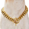 Chain Dog Collar 18K Gold Cuban Link Dog Chain 15MM 10MM Thick Chain Collar Metal Stainless Steel Heavy Duty Slip Dog Collars for Small Dogs (14",...