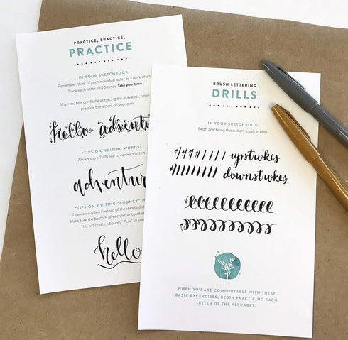 Wildflower Art Studio Brush Lettering Calligraphy Kit • Award-Winning Starter Set for Beginners • Includes Instruction Book, Tracing Pad & Supplie...