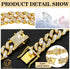 Gold Dog Chain Collar Diamond Cuban Link Dog Collar 13mm Wide Dog Necklace Metal Cat Chain Pet Crystal Collar Jewelry Accessories for Small Medium...