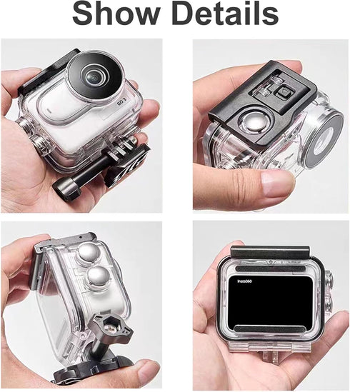FitStill 60M /196FT Waterproof Case for insta360 Go 3,Protective Underwater Dive Housing Shell with Bracket Accessories for insta360 Go3 Action Ca...