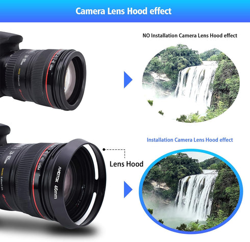 46mm Camera Lens Hood Compatiable All Brands Ø46mm Lenses.Example 75mmf/2.5SUMMARIT;90mmf/2.8ELMARIT,35-100mmf/4.0-5.6;for LumixG14mmf/2.5ASPH,35-...