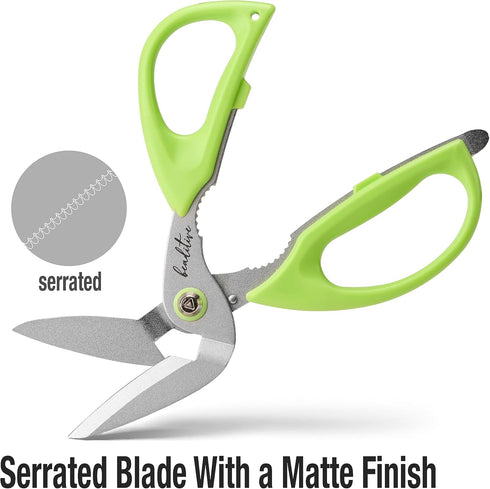 Beaditive Heavy Duty Multipurpose Angled Craft Scissors 7" - Japanese Stainless Steel, Serrated Blade - Craft Shears for Cardboard, Plastic, Leath...