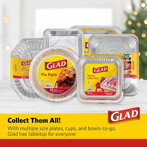 Glad Oval Roaster Pans, 2ct | 2 Count Foil Roasting Pans | Foil Baking Pan Disposable | Oval Aluminum Pan for Baking, Roasting, Reheating | Heavy ...