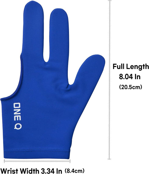 ONEQ 3 Fingers Billiard Gloves Snooker Cue Professional 3 Colors (Spandex) 5pcs/Set...
