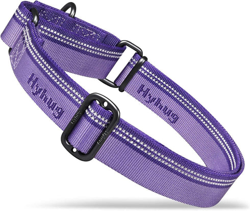 Hyhug Pets Reflective Dog Collar with Beautiful Jacquard Weave Solid Color Nylon for Pup Dogs Daily Walking and Training. (Small, Ultra Violet)...