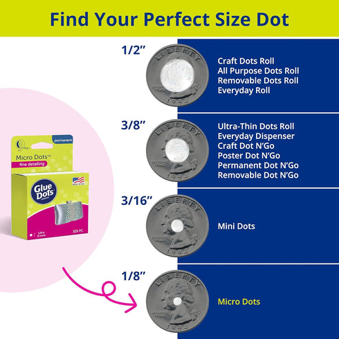 Glue Dots, Micro Dots, Double-Sided, Permanent, 1/8", 325 Dots, Diamond Painting Pen Glue, DIY Craft Glue Tape, Sticky Adhesive Glue Points, Liqui...