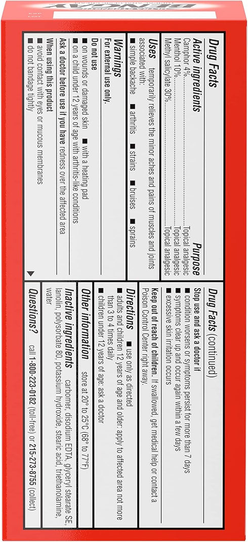 Bengay Ultra Strength Topical Pain Relief Cream, Non-Greasy Analgesic for Minor Arthritis, Muscle, Joint, and Back Pain, Camphor, Menthol & Methyl...