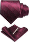 JEMYGINS Solid Color Mens Plaid Tie and Pocket Square with Tie Clip Sets...
