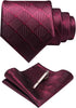 JEMYGINS Solid Color Mens Plaid Tie and Pocket Square with Tie Clip Sets...