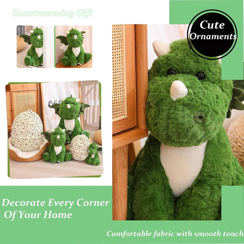 Dinosaur Stuffed Animal Toys,Dinosaur Plush Figure Toys Small Dino Pterosaur Plush Toys with Big Dinosaur Egg Cute Plush Doll Soft Stuffed Animal ...