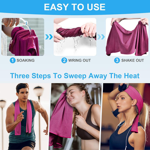 U-pick Cooling Towels Bulk 40"x12", Breathable Microfiber Chill Towel, Cooling Towel for Neck and Face, Sweat Towel for Gym, Yoga, Workout, Golf, ...