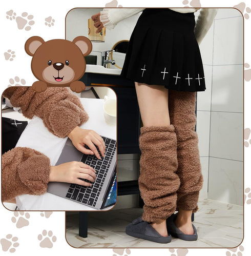 Over Knee Fuzzy Socks Thigh High Stockings Long Soft Leg Warmers for Women Winter Cozy Home Sleeping, 1 Pair...