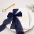 DORIS HOME 3 Rolls 2"x7Yd Fringe Chiffon Ribbon for Flower Bouquet, Handmade Dark Navy Blue Ribbon for Gift Wrapping, Frayed Edge Ribbon for Craft...