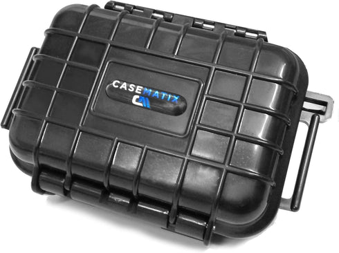 CASEMATIX 5.75" Waterproof Small Hard Case with Customizable Foam for Portable Electronics, Tools and Accessories - Hard Shell Small Plastic Case ...