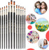 12 Pcs Filbert Paint Brushes Soft Artist Brushes Flat Nylon Bristles Painting Brushes with Wood Handle Paint Brush Set for Acrylic Oil Watercolor ...