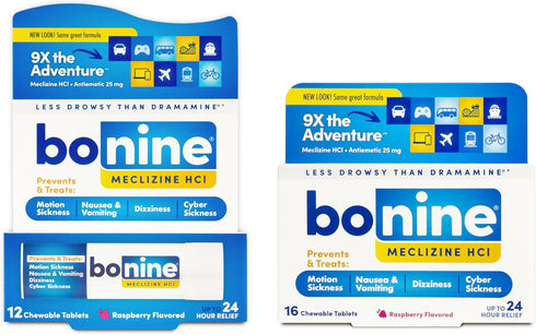 Bonine Non-Drowsy Motion Sickness Relief - Chewable Tablets with Meclizine HCL 25mg - Non Drowsy Medicine for Nausea or Motion Sickness - Cruise E...