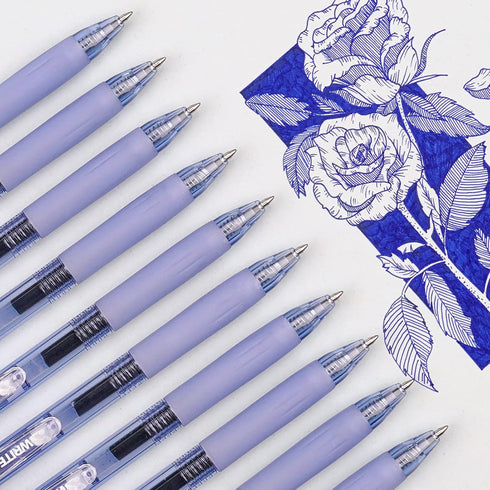WRITECH Fine Point Gel Pens: Retractable 0.7mm Blue-Ink Color Pen for Journaling Smooth Writing Fine Point Tip Quick-dry Ink No Bleed Set 10ct...