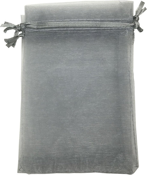 50pcs Extra Large Organza Drawstring Bags - 12x16 inch Sheer Favor Bags (Grey)...
