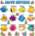 Under The Sea Birthday Bulletin Board Set Ocean Theme Classroom Decorations Sea Animals Tropical Fish Paper Cutouts Wall Decor for Back to School ...