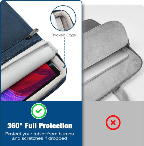MoKo 9-11 Inch Tablet Bag, 360° Protective Carrying Case Fits New iPad Air/Pro 11 inch 2024, iPad Air 5/4th 10.9, iPad 10/9th Gen 10.9/10.2, with ...