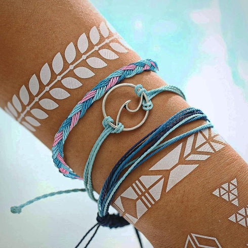 9Pcs Surfer Wave Bracelets for Teen Girls Summer Bracelets Beach Bracelets for Women Adjustable Waterproof Handmade String Bracelets Surfer Bracel...
