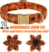 Halloween Dog Collars for Small Dog with Flower Tie,Fall Black Spider Dog Collar with Safety Metal Buckle Adjustable Puppy Collars for Medium Larg...