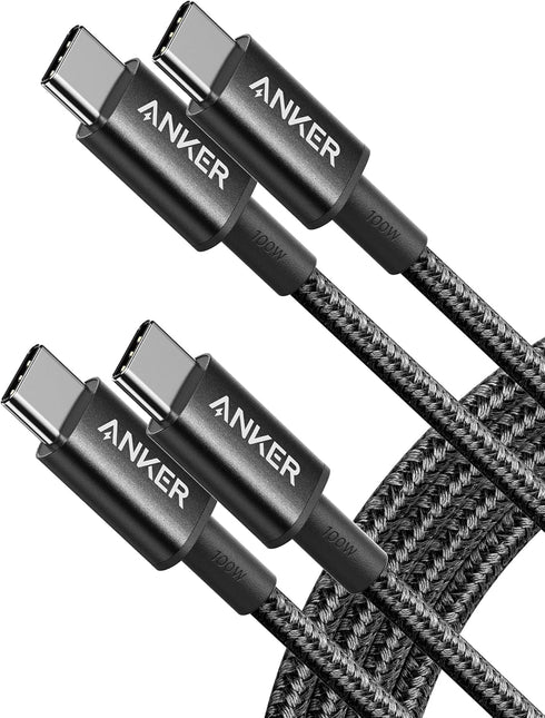 Anker USB C Charger Cable (6ft 100W, 2Pack), USB 2.0 Type C Charger Fast Charging for iPhone 15 / 15Pro / 15Plus / 15ProMax MacBook Pro 2020, iPad...