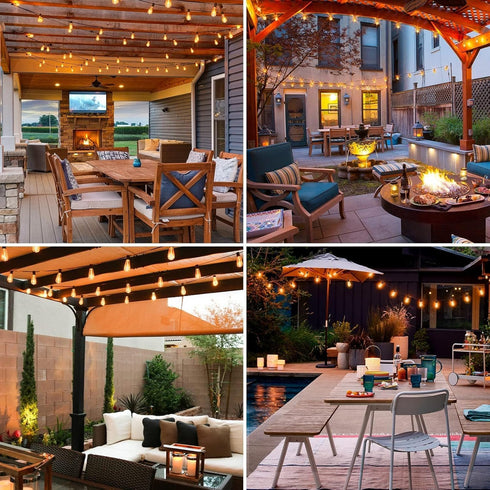 Woolmug 6 Pack Edison LED Shatterproof Waterproof Bulbs, Dimmable E12 Replacement Bulbs for ST38 String Lights, 2700K Warm White, Energy Efficient...