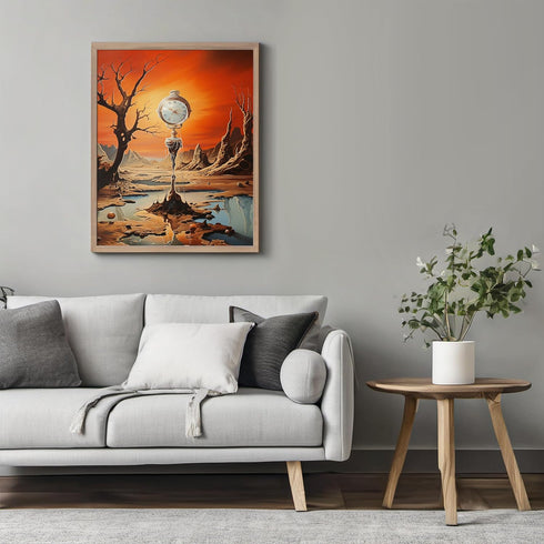Posterizer 1 pcs-post apocalyptic future city with floating clock-Abstract & Modern Art-Fantasy & Fiction Art-Gift for Art Lovers-Decor for Home &...