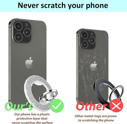 Magnetic Phone Ring Holder for magsafe, Glitter Magnetic Grip Compatible with iPhone 15 14 13 12 Pro max,Pro,Plus,Mini Mag Safe Accessories,Adjust...