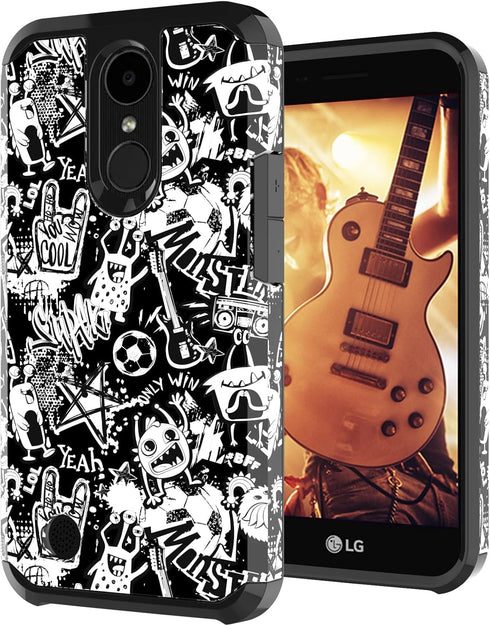 Compatible with LG K10 2017 Case with Graffiti Design,LG K20 V/LG K20 Plus/LG Harmony/LG V5/LG Grace Case,Hybrid (PC + TPU) Dual Layer Sturdy Prot...