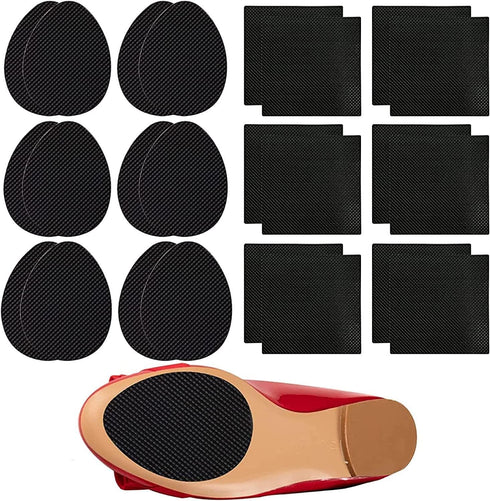 24Pcs Non-Skid Shoe Pads, Anti-Slip Shoe Grips for High Heels, Self-Adhesive Rubber Shoes Pads, Wear-Resistant Rubber Sole, Noise Reduction for Me...