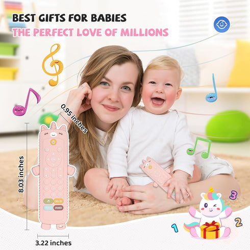 Baby Girl Toys - Baby Remote Control Toy with Unicorn Silicone Cover - Baby Musical Toys Toddler Toys with Realistic Play, Lights, and Sounds - 6,...
