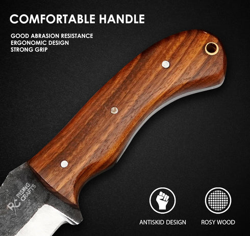 8.5 Inch Handmade High Carbon Steel Tracker Knife - Fixed Blade With Sheath -Full Tang Knife - Survival Knife - Hunting Knife - Tactical Knife for...