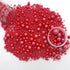 Weraru Edible Red Pearl Sugar Sprinkles Candy Mixing Size Baking Edible Cake Decorations Cupcake Toppers Cookie Decorating Celebrations Wedding Sh...
